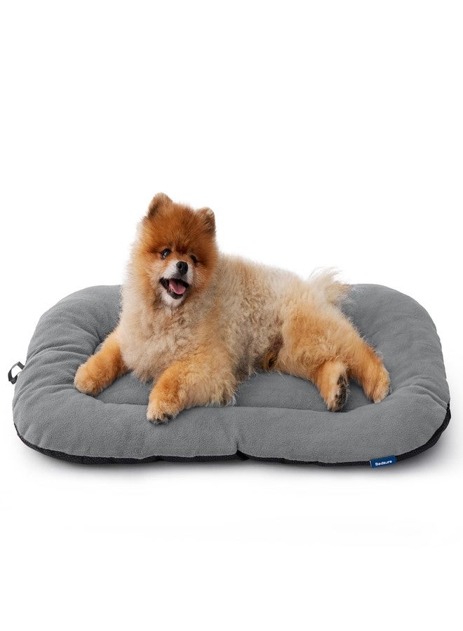 بيد شور وسادة قفص قابلة للغسل من Bedsure للكلاب الصغيرة، سرير مانع للانزلاق للجراء والكلاب - حصيرة صوفية ناعمة للغاية مسطحة ورقيقة للحيوانات الأليفة (غير مقاومة للمضغ)، رمادي فاتح 23 بوصة × 17 بوصة - Image 1